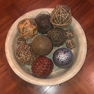 Decorative Balls in round bowl with Stand